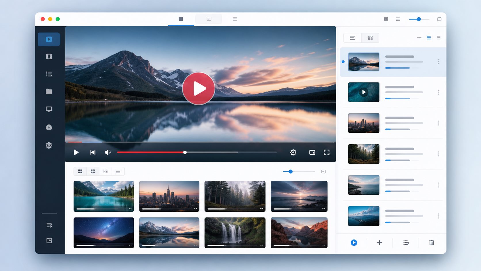 動画プレーヤーの画面イメージ